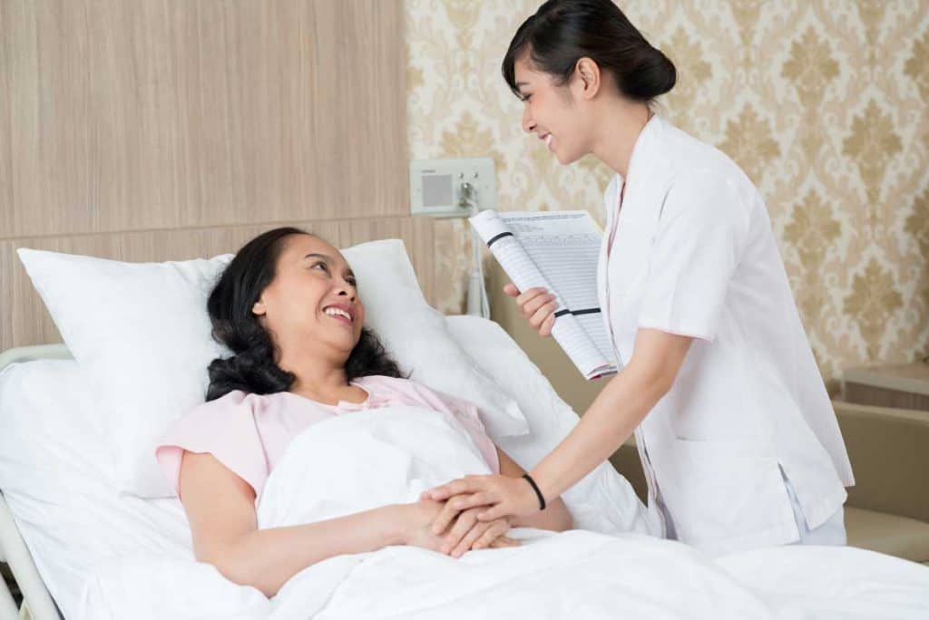 Caregiver providing support at night